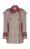 Zimmermann Hypnotic Check Wool Blendtrench In Plaid