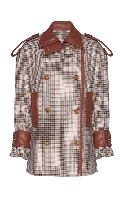 Zimmermann Hypnotic Check Wool Blendtrench In Plaid