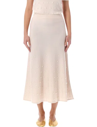 Zimmermann Hypnotic Cream Beaded Midi Skirt In Multi