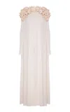 Zimmermann Hypnotic Crochet Trim Cotton Blend Gown In Ivory
