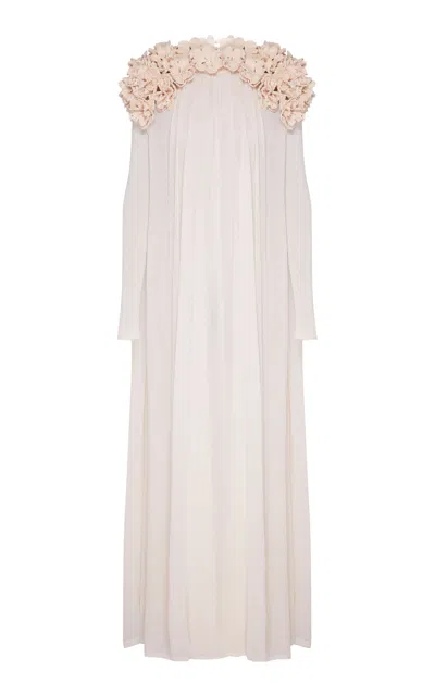 Zimmermann Hypnotic Crochet Trim Cotton Blend Gown In Ivory