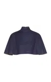 Zimmermann Hypnotic Denim Cotton Capelet In Dark Wash
