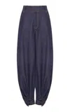 Zimmermann Hypnotic Denim Harem Cotton Blend Pant In Dark Wash