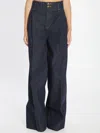 Zimmermann Hypnotic Denim Tailored Cotton Blend Pant In Blue