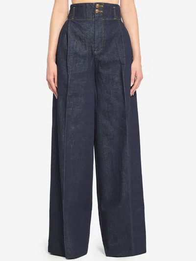 Zimmermann Hypnotic Denim Pant In Blue
