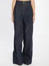 Zimmermann Hypnotic Denim Tailored Cotton Blend Pant In Blue