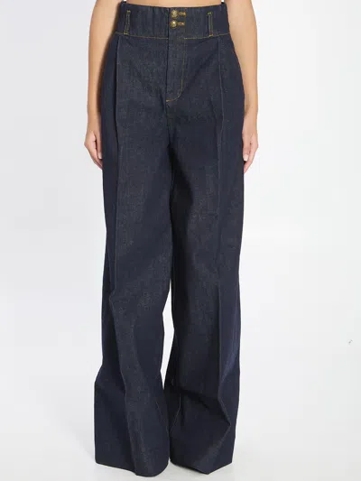 Zimmermann Hypnotic Denim Pant In Blue