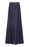 Zimmermann Hypnotic Denim Tailored Cotton Blend Pant In Dark Wash