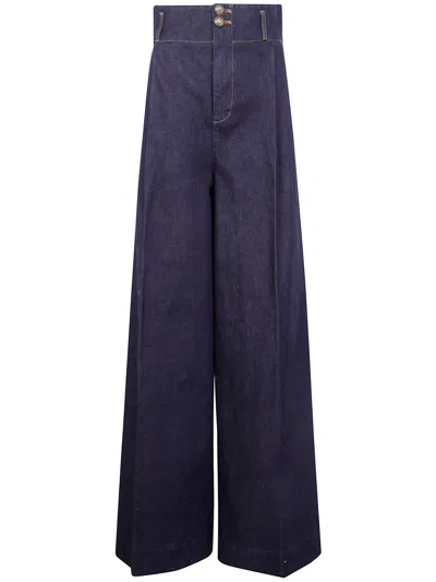 Zimmermann 'hypnotic' Denim Tailored Pant In Blue