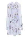Zimmermann Womens Lilac Poppy Printed Silk-belt Buttoned Linen Mini Dress In Multi