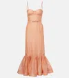 Zimmermann Hypnotic Embellished Linen And Silk Gown In Pink
