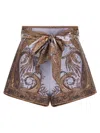 Zimmermann Hypnotic Flat Front Bermuda And Short Purple In Brown