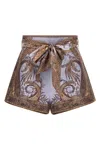 Zimmermann 'hypnotic Flat Front' Shorts In Multi