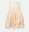 Zimmermann Hypnotic Floral-appliqué Silk Midi Skirt In Neutral