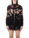 Zimmermann Hypnotic Floral Chiffon Lace Top