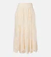 Zimmermann Hypnotic Gathered Flocked Lace Maxi Skirt In Yellow