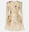 Zimmermann Womens Cream Cascade Hypnotic Lace Linen And Silk Mini Dress In White