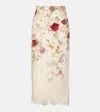 Zimmermann Cream Cascade Print Hypnotic Pencil Skirt In Multi