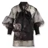 Zimmermann Hypnotic Floral Print Organza Blouse In Brown