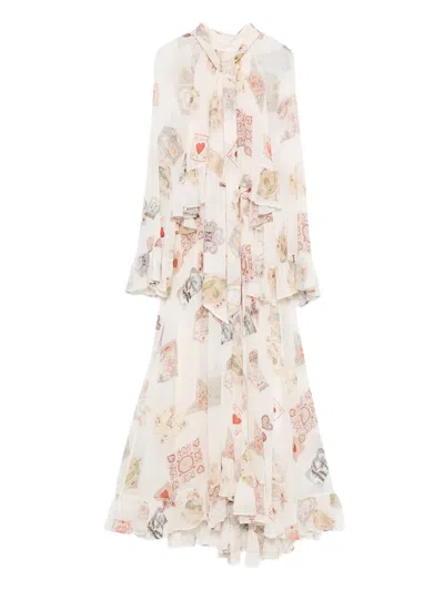 Zimmermann Hypnotic Flutter Asymmetric Dress In Neutral