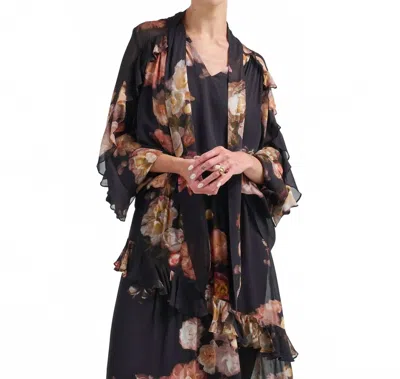 Zimmermann Hypnotic Flutter Blouse In Russet Floral In Multi