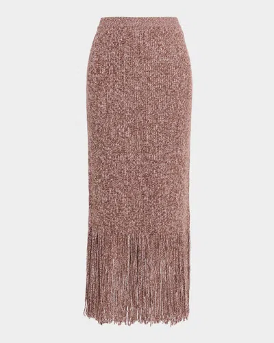 Zimmermann Hypnotic Fringed Midi Skirt In Neutral