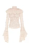 Zimmermann Hypnotic Hand Crochet Cotton Sweater In Ivory