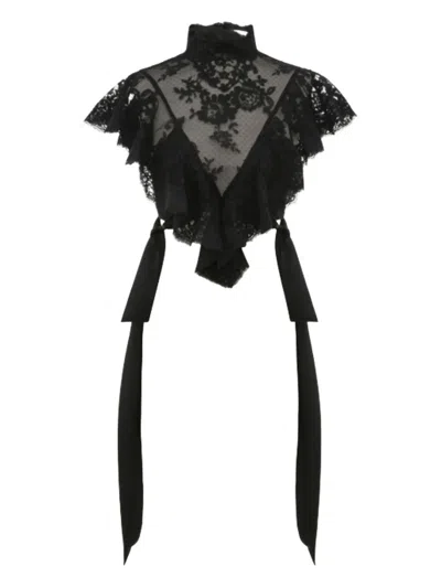 Zimmermann Hypnotic High-neck Blouse In Black