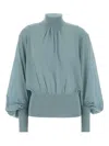 Zimmermann Light Blue Cotton Blend Hypnotic Sweater In Brown