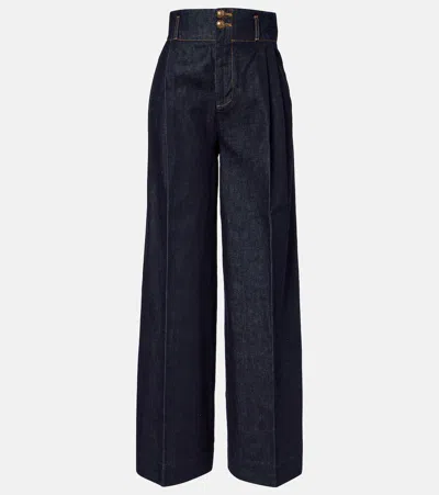 Zimmermann Hypnotic High-rise Wide-leg Jeans In Blue