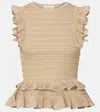 Zimmermann Hypnotic Metallic Lace Knit Halter Top In Brown