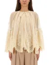 Zimmermann Hypnotic Tiered Lace Blouse In Brown