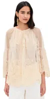 Zimmermann Hypnotic Lace Blouse Cream In White