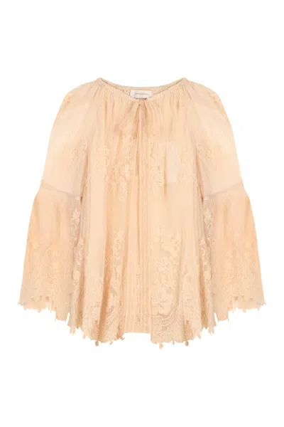 Zimmermann Hypnotic Lace Blouse In Green