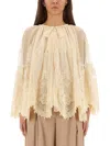 Zimmermann Hypnotic Tiered Lace Blouse In White