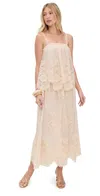 Zimmermann Hypnotic Tiered Lace Slip Dress In Neutral