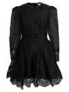 Zimmermann Lace-trimmed Silk And Linen Minidress In Black