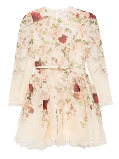 Zimmermann Hypnotic Lace Mini Dress In Multi