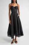 Zimmermann Hypnotic Lace Trim Corset Dress In Black