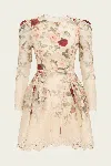 Zimmermann Womens Cream Cascade Hypnotic Lace Linen And Silk Mini Dress In Neutral