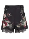 Zimmermann Hypnotic Lace Trim Silk And Cotton Short In Black