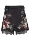 Zimmermann Hypnotic Lace Trim Silk And Cotton Short In Black
