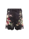 Zimmermann Hypnotic Lace Trim Silk And Cotton Short In Black