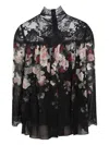 Zimmermann Floral-patterned Long-sleeved Top In Black