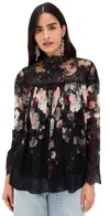 Zimmermann Hypnotic Lace-insert Pleated Blouse In Black