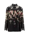Zimmermann Floral-patterned Long-sleeved Top In Black