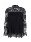 Zimmermann Hypnotic Lace Yoke Top In Black
