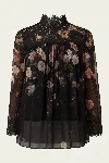 Zimmermann Hypnotic Lace York Blouse In Black Cascade In Black