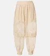 Zimmermann Hypnotic Layered Lace Barrel-leg Pants In Neutral