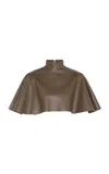 Zimmermann Hypnotic Leather Capelet In Olive